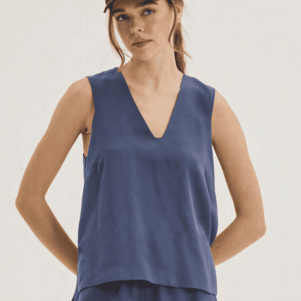 INDIGO SLEEVELESS BLOUSE INNOCENT