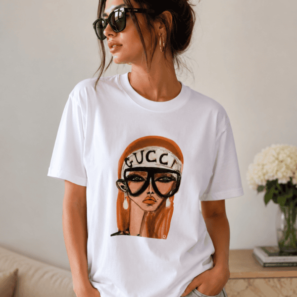 GUCCI WHITE UNISEX Q T-SHIRTS
