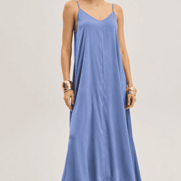 SLEEVELESS SATIN-TOUCH MIDI DRESS INNOCENT