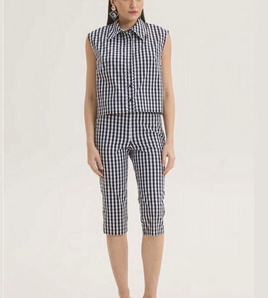 FABRIC CAPRI PANTS WITH ELASTIC WAISTBAND INNOCENT