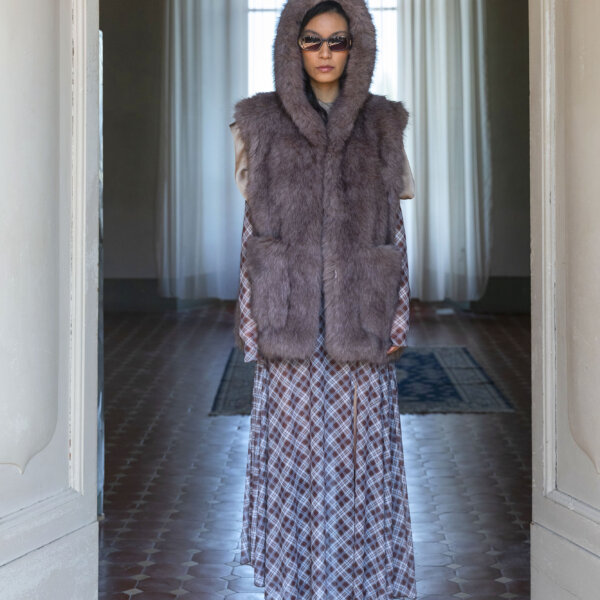 FUR VEST GRIGIO ELEH