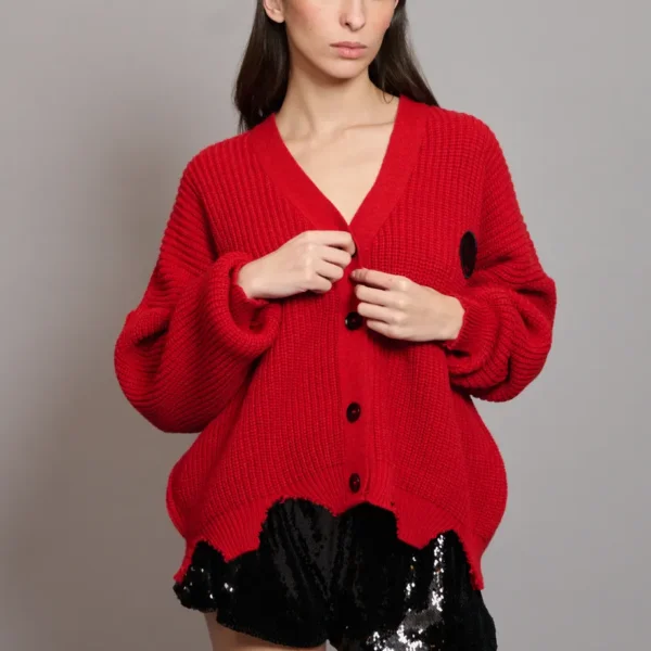 NO1 BELLE CARDIGAN REDF COLLECTIVA NOIR ATELIER