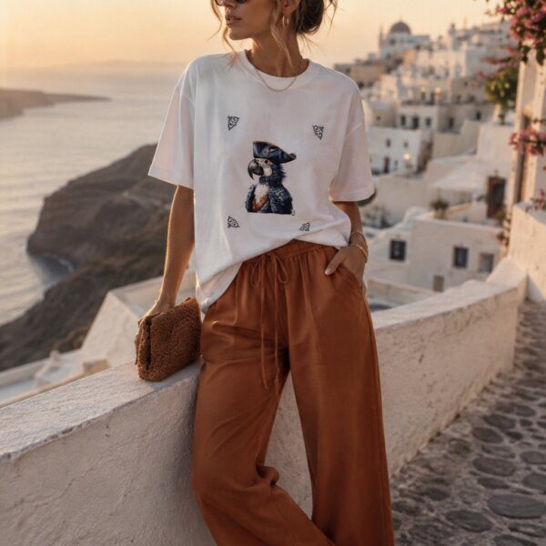 PARROT WHITE UNISEX Q T-SHIRTS