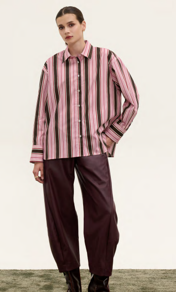 OVERSIZED STRIPED BROWN/PINK SHIRT INNOCENT THE BRAND