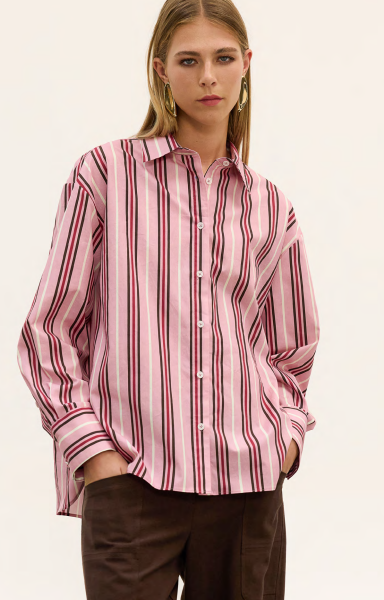 OVERSIZED STRIPED PINK/BROWN SHIRT INNOCENT THE BRAND