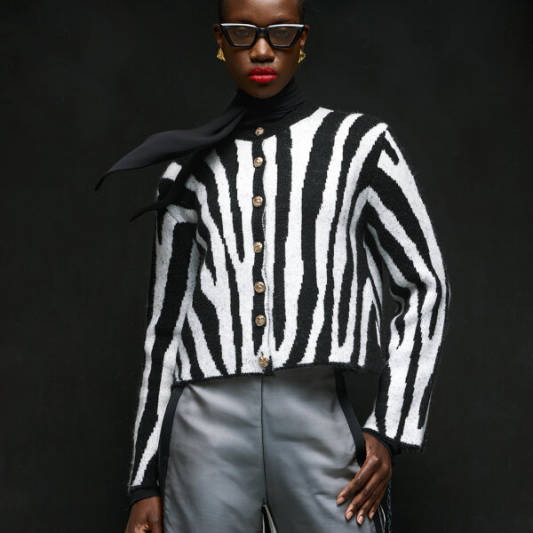 knit zebra cardigan Tailor Made Knitwear