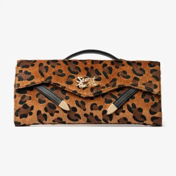 Luisita Clutch Leopard Secret Pon-Pon