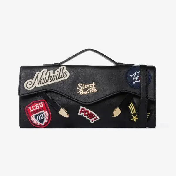 Luisita Clutch Patch Black Secret Pon-Pon